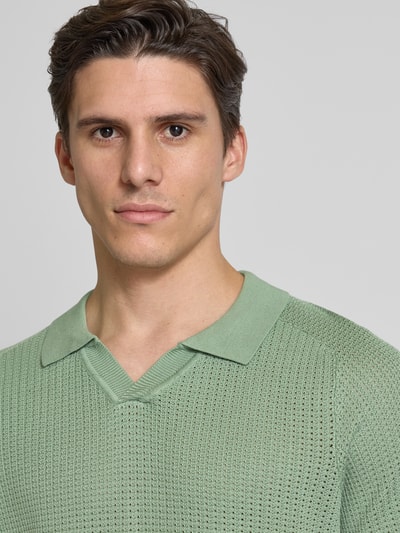 JOOP! Collection Regular Fit Poloshirt mit V-Ausschnitt Hellgruen 3