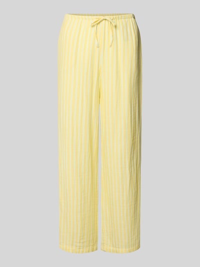 Produktfoto, Loose Fit Weite Hose aus reiner Baumwolle Modell 'THYRA' von Only, Optik: Unifarben, gelbweiß, Flammgarn, Tunnelzug, seitliche Eingrifftaschen