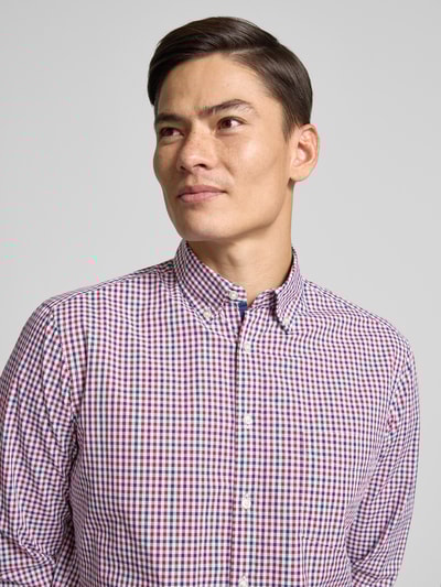 Christian Berg Men Vrijetijdsoverhemd met knoopsluiting Donkerrood - 3