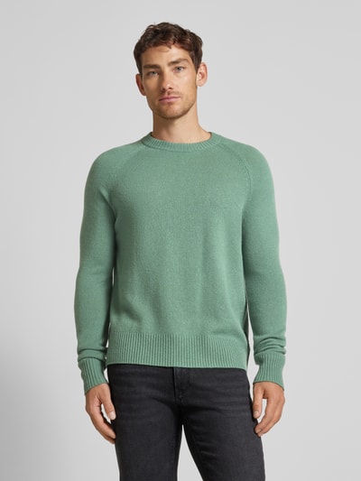 CK Calvin Klein Gebreide pullover van wol met deelnaden, model 'LUXURY' Flessengroen - 4