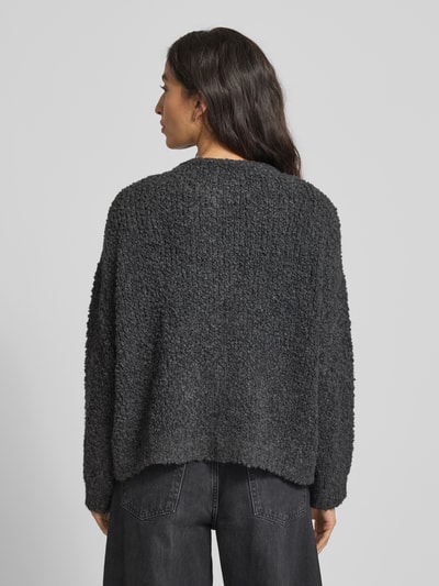 VILLA SOPHIE Loose fit gebreid jack met wol Antraciet - 5