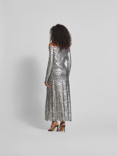 Rabanne Off-Shoulder-Kleid aus Spitze Hellgrau 5