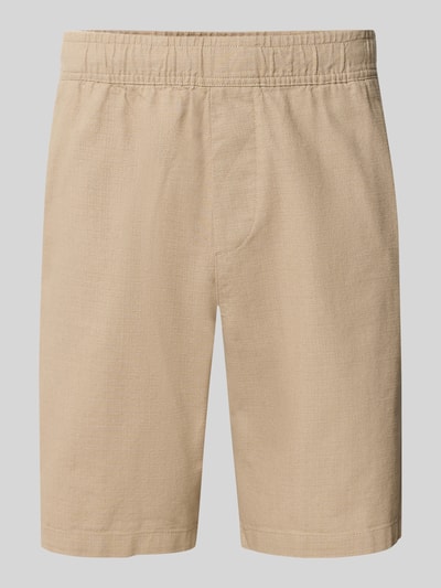 Produktfoto, Straight Fit Shorts mit Gesäßtasche von REVIEW in Beige, reine Baumwolle, elastischer Bund, strukturierte Textur