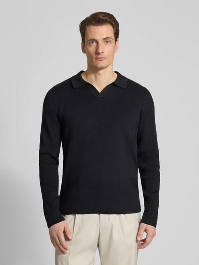 Lindbergh Relaxed Fit Strickpullover in Ripp-Optik Black 4