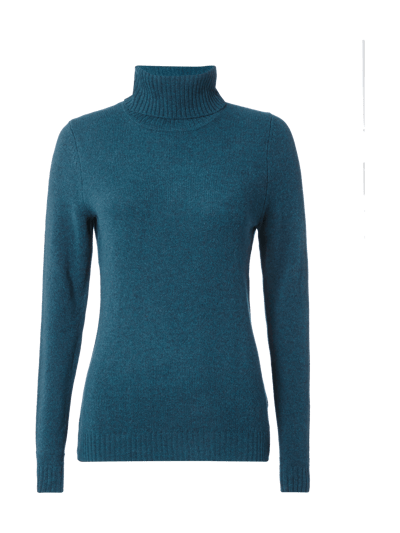 Christian Berg Woman Rollkragen-Pullover aus reiner Wolle Petrol Melange 1