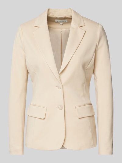 Tom Tailor Shaped Fit Blazer aus Jersey-Viskose-Mix mit angedeuteten Pattentaschen Beige 1