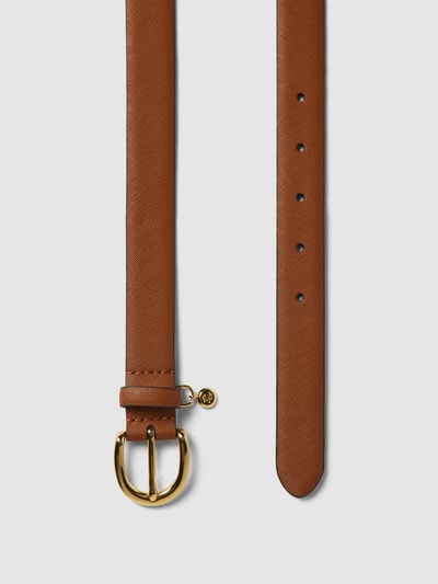 Lauren Ralph Lauren Leren riem met fijn structuurmotief, model 'CHARM' Cognac - 3