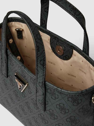 Guess Handtasche mit Allover-Muster Modell 'LATONA' Anthrazit Melange 5
