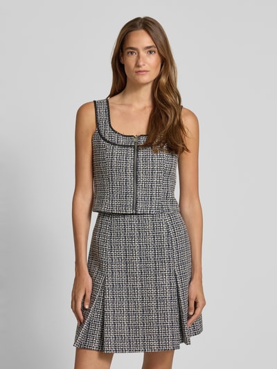 HUGO Top met ritssluiting, model 'Cusene' Marineblauw - 4