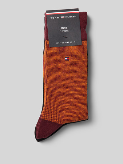 Tommy Hilfiger Socken mit Label-Detail im 2er-Pack Bordeaux 3