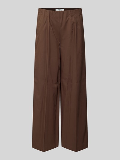 Produktfoto, Culotte mit Eingrifftaschen Modell 'Jenny' von TONI aus Baumwoll-Mix mit Stretch-Anteil, Wide Leg, Bügelfalten, braun