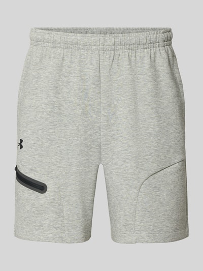 Produktfoto, Shorts mit Reißverschlusstasche von Under Armour, hellgrau, elastischer Bund, Logo, Baumwoll-Materialmix, Regular Fit