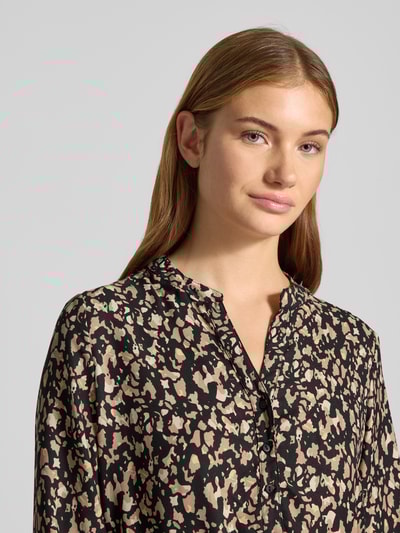 Only Tailliertes Blusenkleid mit Allover-Muster Modell 'CORY' Black 3