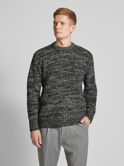 SELECTED HOMME Strickpullover mit Rundhalsausschnitt Modell 'PEPPER' Anthrazit Melange 4