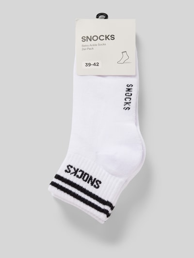 Snocks Sokken met labelstitching, model 'Retro' Zwart - 3