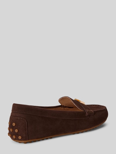 Lauren Ralph Lauren Mocassins van echt schapenleer model 'BARNSBURY' Middenbruin - 4