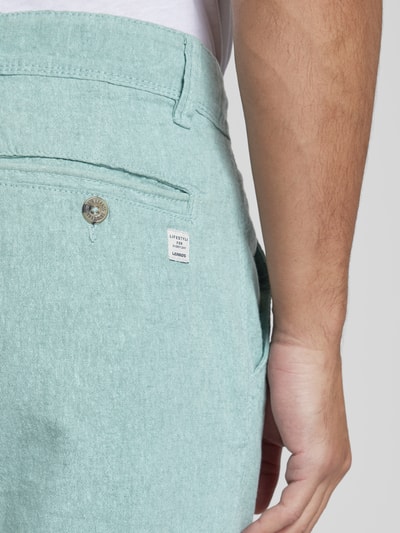 Lerros Bermudas aus Leinen-Baumwoll-Mix in unifarbenem Design Blau 3