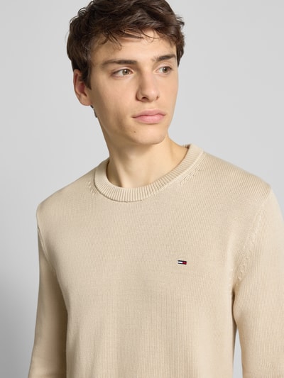 Tommy Jeans Regular fit gebreide pullover van zuiver katoen Beige - 3