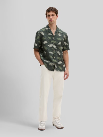 Marc O'Polo Relaxed Fit Freizeithemd aus Baumwolle-Leinen-Mix Oliv 1