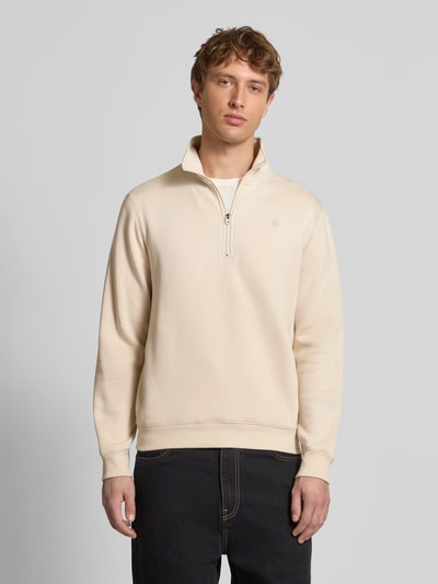 G-Star Raw Sweatshirt mit Troyer-Kragen und Logo-Stitching Offwhite 4