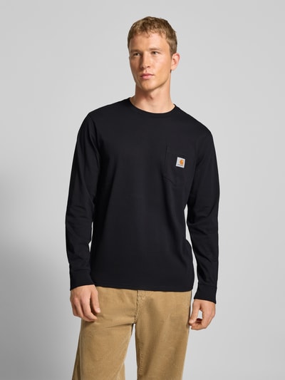 Carhartt Work In Progress Longsleeve mit Brusttasche und Label-Detail Black 4