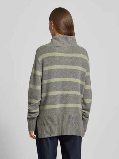 Christian Berg Woman Wollpullover mit Stehkragen Mittelgrau Melange 5