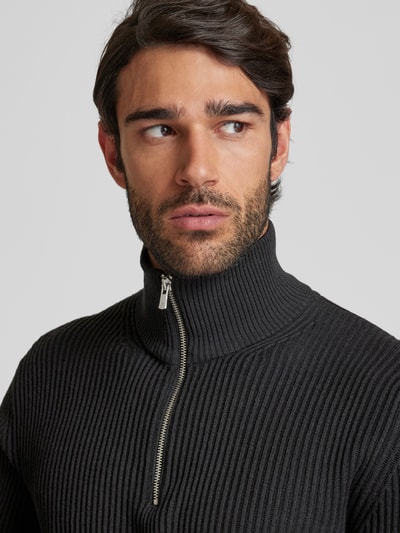 Jack & Jones Premium Gebreide pullover met schipperskraag, model 'RBLALIAM' Zwart - 3