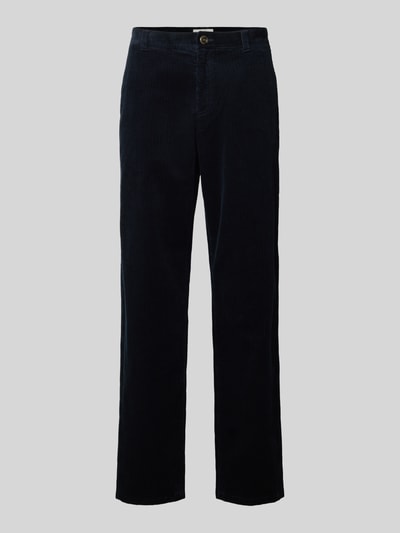 Les Deux Straight fit corduroy broek, model 'Kody' Marineblauw - 2