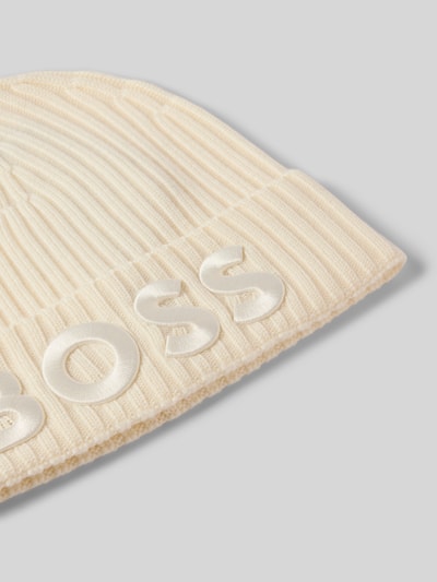 BOSS Beanie van zuivere scheerwol, model 'LARA_HAT' Ecru - 2