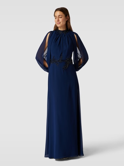 Luxuar Abendkleid mit Cut Outs Marine 1