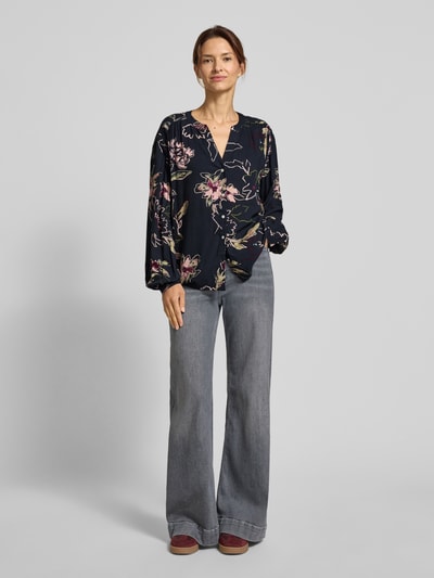 Tom Tailor Loose Fit Bluse aus reiner Viskose Marine 1