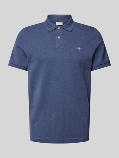 Gant Koszulka polo o kroju regular fit z wyhaftowanym logo model ‘SHIELD’ Jeansowy niebieski melanż 2