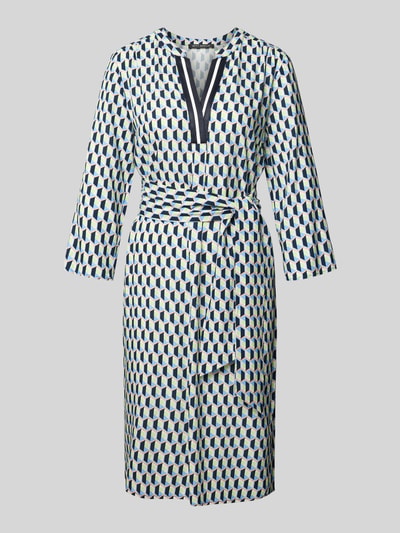 Produktfoto, Regular Fit Midikleid aus reiner Viskose von Betty Barclay mit geometrischem Allover-Print, Taillengürtel, 7/8-Arm, Tunika-Ausschnitt