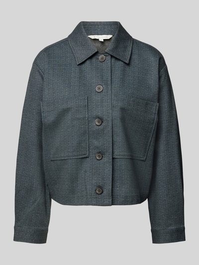 Tom Tailor Boxy Fit Overshirt in Fischgräten-Optik Anthrazit 1