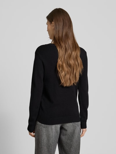 Vila Strickpullover mit Rundhalsausschnitt Modell 'Viril' Black 5