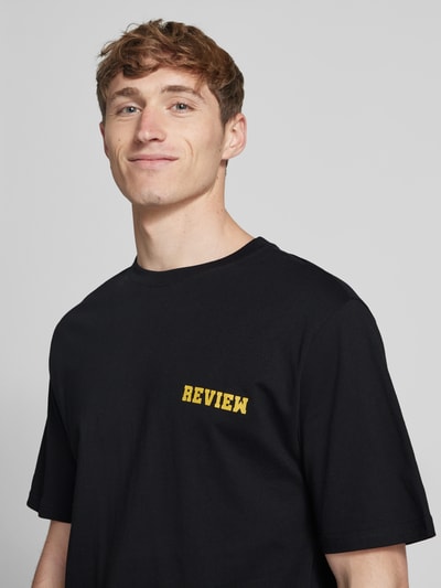 REVIEW Regular Fit T-Shirt aus Baumwoll-Viskose-Mix Black 3