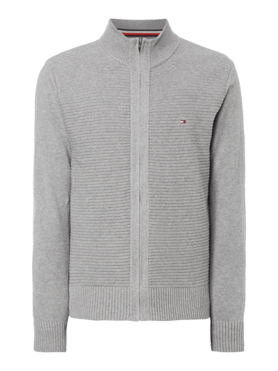 Tommy Hilfiger Strickjacke mit gerippter Vorderseite Silber 2