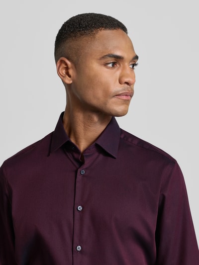 Jake*s Regular fit zakelijk overhemd van katoen met kentkraag Donkerrood - 3