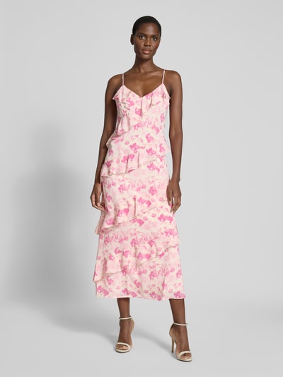 Vila Maxikleid mit Volants Modell 'LINA' Rosa 4