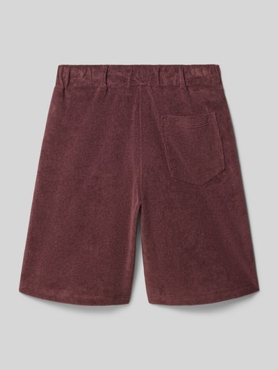 Produktfoto, Regular Fit Sweatshorts aus Baumwoll-Mix von s.Oliver RED LABEL in Optik: Unifarben, Passform: Regular-Fit, Bundabschluss: Elastisch, Weitenregulierung, Gesäßtasche, seitliche Eingrifftaschen, Materialverarbeitung: Sweat, Material: Baumwolle-Mix, strukturierte Oberfläche, rotbrauner Farbton.