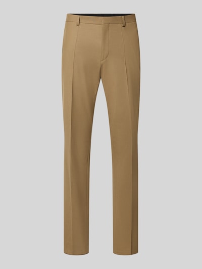Produktfoto, Super Slim Fit Anzughose aus Woll-Mix Modell 'Hesten253X' von HUGO in Hellbraun mit glatter Textur, Herren Anzughose von HUGO