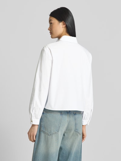 MORE & MORE Boxy Fit Hemdbluse aus Baumwoll-Mix Offwhite 5