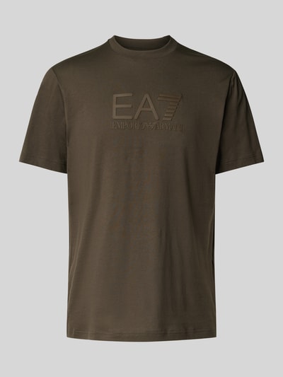 EA7 Emporio Armani T-Shirt mit Label-Print Dunkelbraun 2