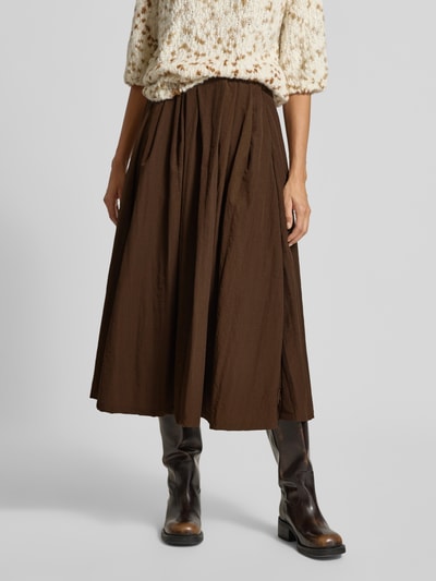 Smith and Soul Spódnica midi plisowana Czekoladowy 4