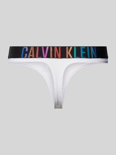 Calvin Klein Underwear Stringi z elastycznym paskiem z logo model ‘PRIDE’ Biały 3