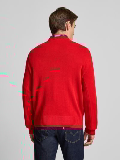 Lacoste Regular fit gebreide pullover van pure wol Rood - 5