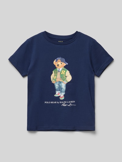 Polo Ralph Lauren Kids T-shirt o kroju regular fit z okrągłym dekoltem Ciemnoniebieski 1