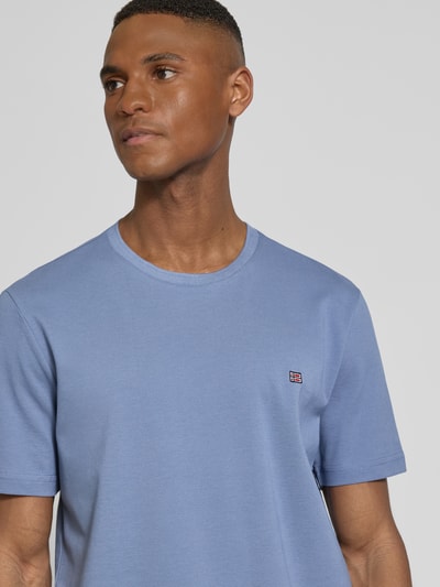 Christian Berg Men T-Shirt mit Label-Stitching Jeansblau 3