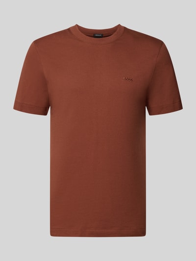 BOSS T-Shirt mit Rundhalsausschnitt Mittelbraun Mel 2