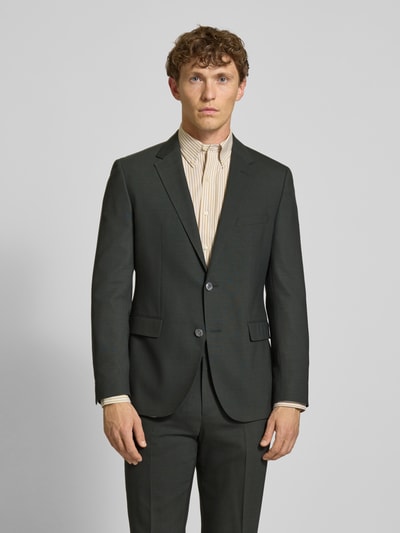 BOSS Marynarka na dwa guziki o kroju slim fit z kołnierzem z połami model ‘Jasper’ Ciemnozielony 4